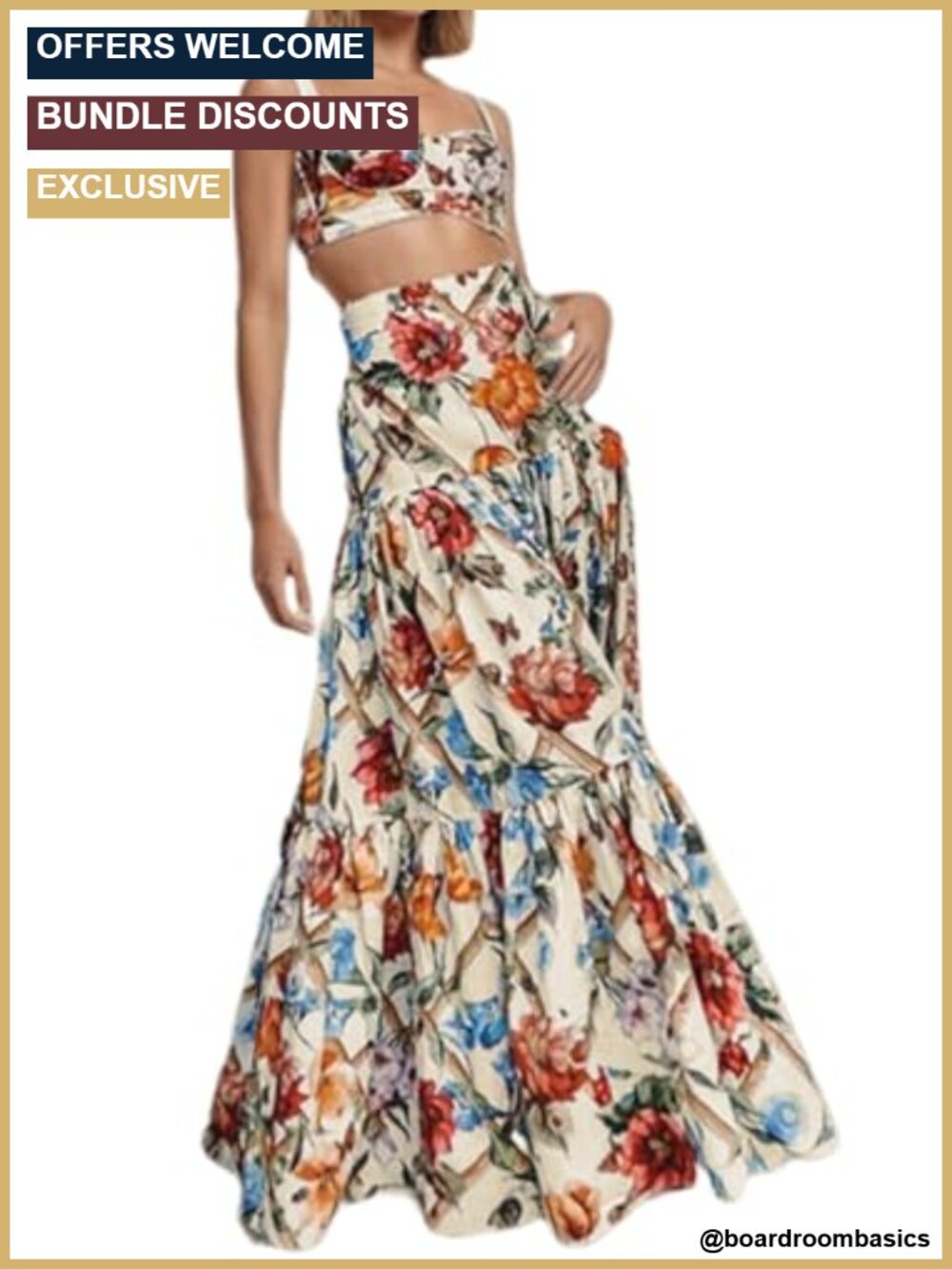 2 Piece Skirt Set Women Halter Top High Waist Maxi Skirt Vacation Outfits